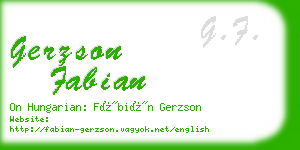 gerzson fabian business card